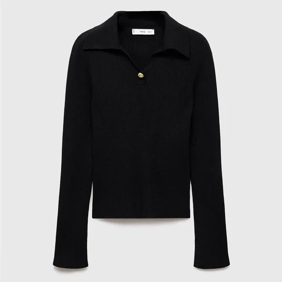 Mango Ribbed Sweater With Jewel Button - Picture 4 of 7